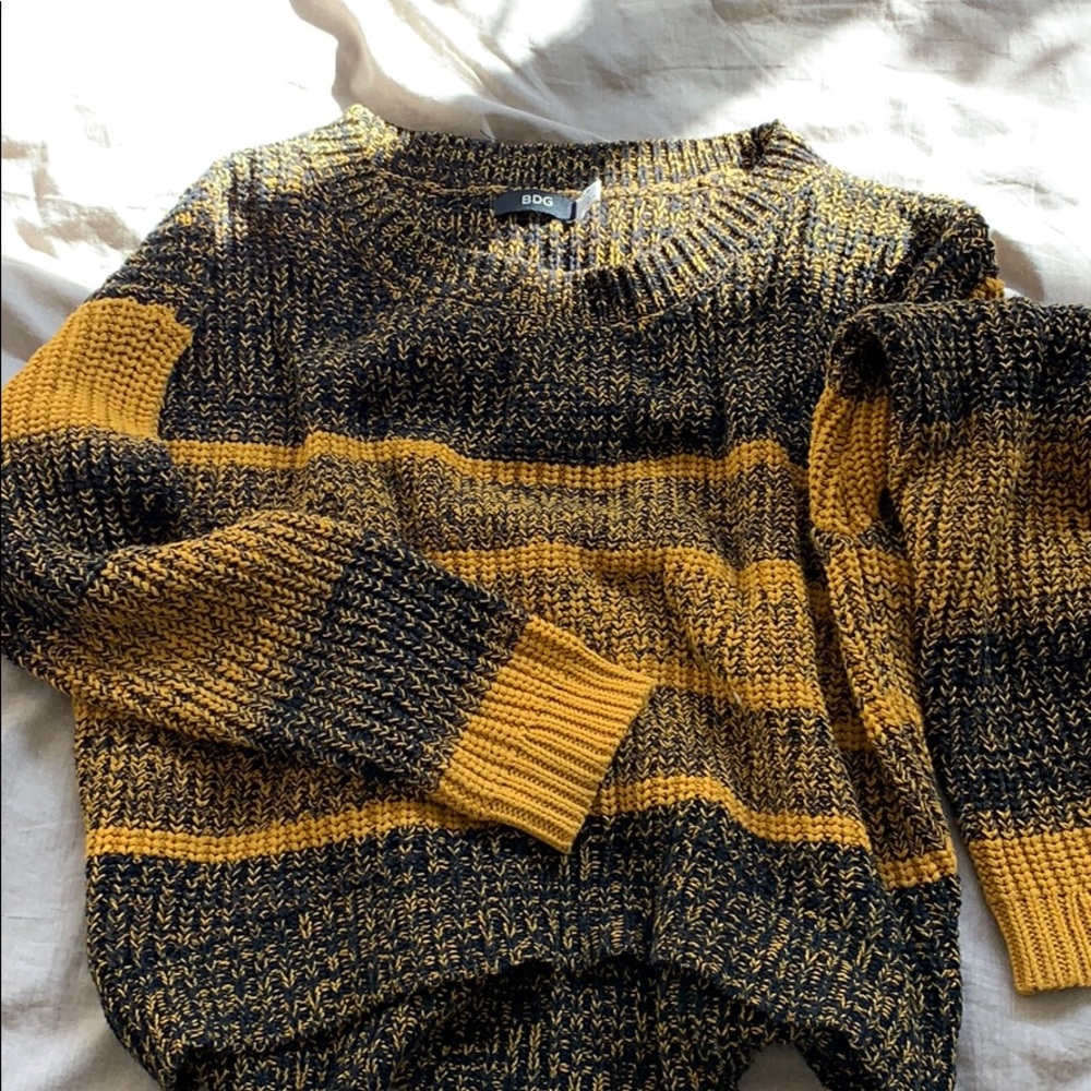 mustard yellow and black sweater BDG